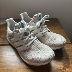 Adidas Ultra boost 2019 white multicolor women’s 8.5 sneakers